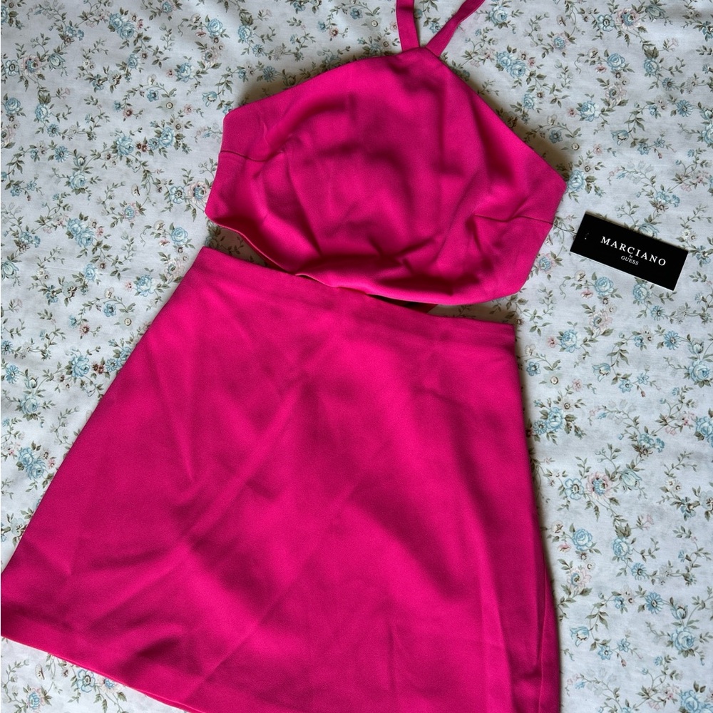 Marciano Hot Pink Halter Dress